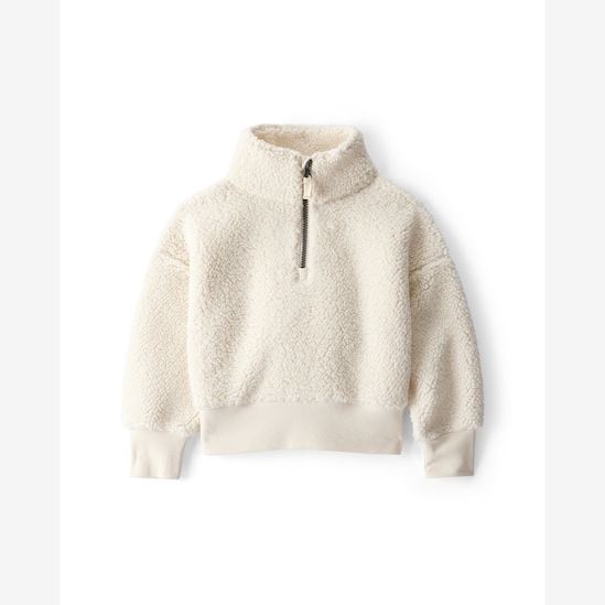 Blusa infantil em sherpa gola alta - bege | Carter's