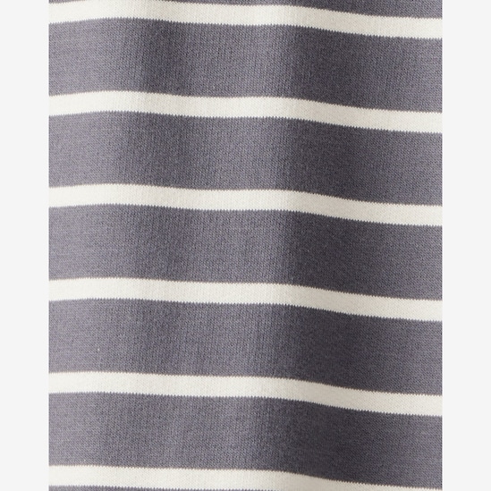 Macacão bebê listrado gola polo - cinza | Carter's