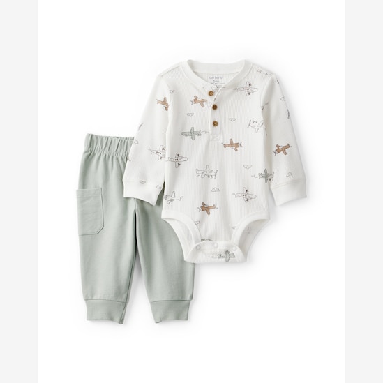 Conjunto longo infantil 2 peças avião - multicor | Carter's