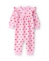 Macacão bebê corações com babados - rosa | Carter's
