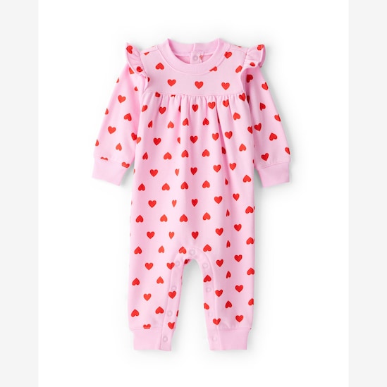 Macacão bebê corações com babados - rosa | Carter's