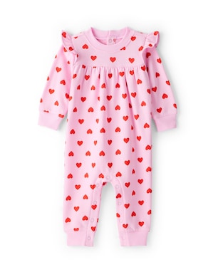Macacão bebê corações com babados - rosa | Carter's