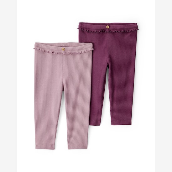 Kit calça bebê 2 peças caneladas - multicor | Carter's