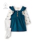 Salopete bebê veludo cotelê com blusa e meia calça - multicor | Carter's