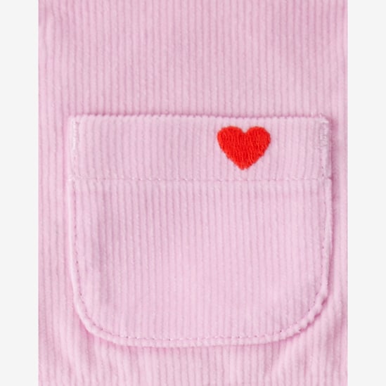 Salopete bebê veludo corações com blusa e meia calça - multicor | Carter's