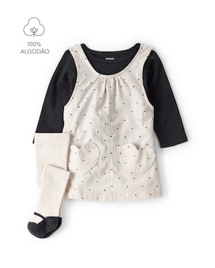 Salopete bebê poá com blusa e meia calça - multicor | Carter's
