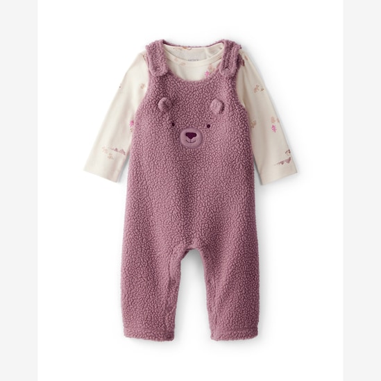 Jardineira bebê sherpa com blusa - multicor | Carter's