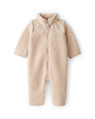 Macacão bebê bordado em sherpa - bege | Carter's
