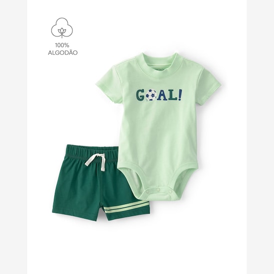 Conjunto curto bebê 2 peças goal - multicor | Carter's