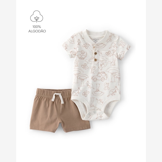 Conjunto curto bebê 2 peças safari - multicor | Carter's