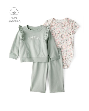 Conjunto longo bebê 3 peças floral - multicor | Carter's