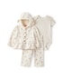 Conjunto longo bebê 3 peças floral - bege | Carter's