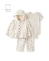 Conjunto longo bebê 3 peças floral - bege | Carter's