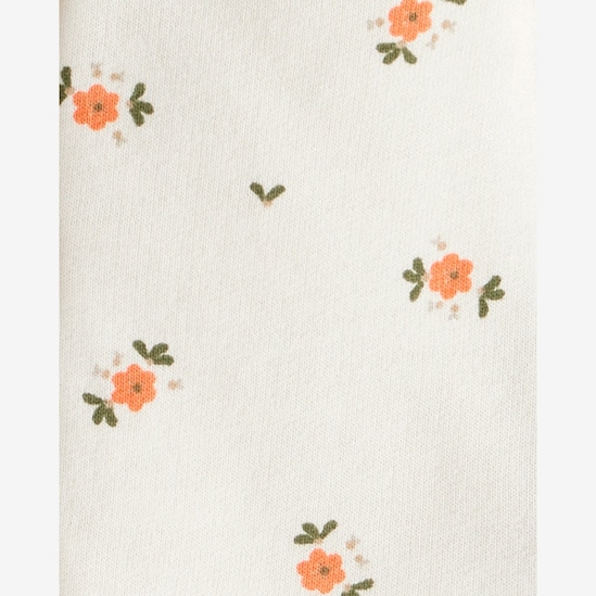 Conjunto longo bebê 3 peças floral - bege | Carter's