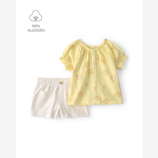 Conjunto curto bebê 2 peças conchas - multicor | Carter's