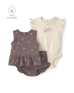 Conjunto curto bebê 3 peças floral - multicor | Carter's