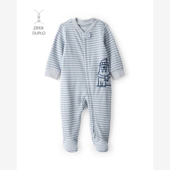 Macacão bebê com pezinho foca - azul | Carter's