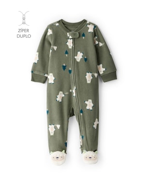 Macacão bebê em fleece monstrinhos - verde | Carter's