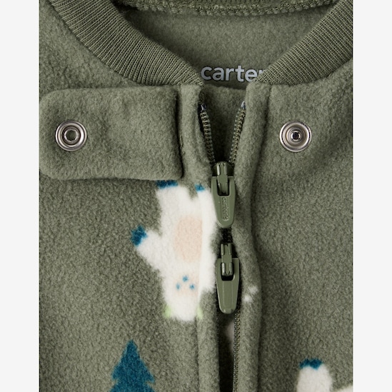 Macacão bebê em fleece monstrinhos - verde | Carter's