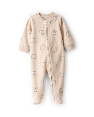 Macacão bebê em fleece urso - bege | Carter's