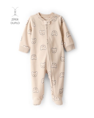 Macacão bebê em fleece urso - bege | Carter's