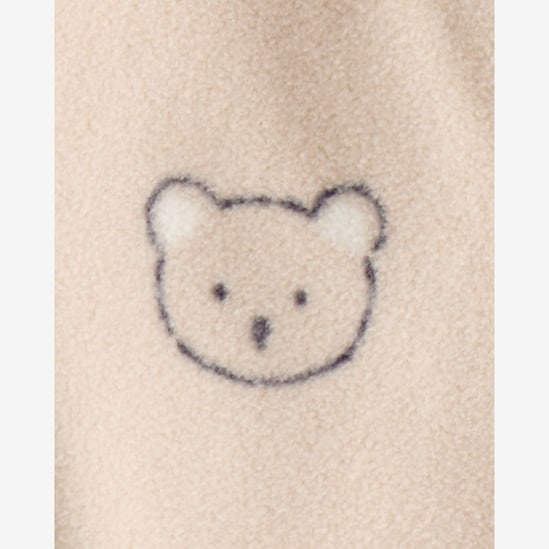 Macacão bebê em fleece urso - bege | Carter's