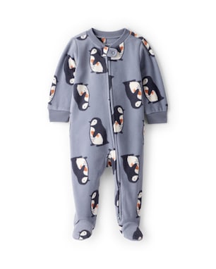Macacão bebê em fleece pinguim - cinza | Carter's