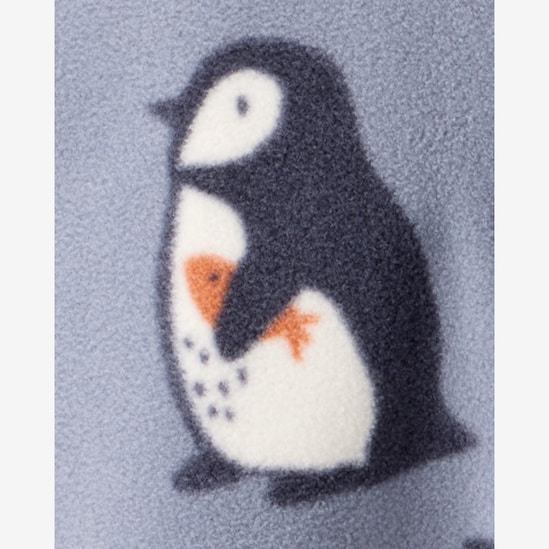 Macacão bebê em fleece pinguim - cinza | Carter's