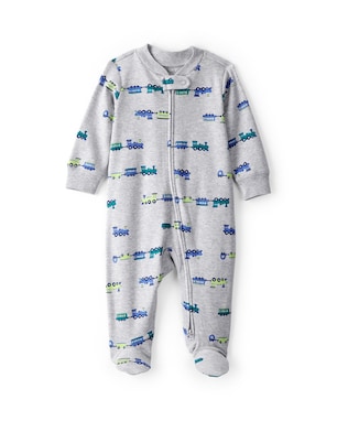 Macacão bebê com pezinho trem - cinza | Carter's