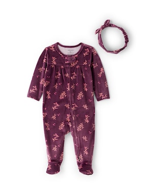 Macacão bebê em plush com faixa de cabelo - vinho | Carter's