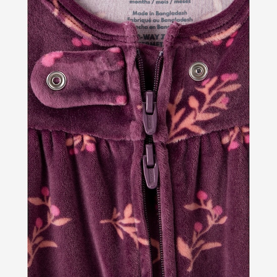 Macacão bebê em plush com faixa de cabelo - vinho | Carter's