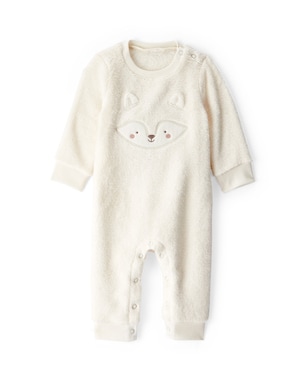 Macacão bebê em pelúcia raposa - off-white | Carter's