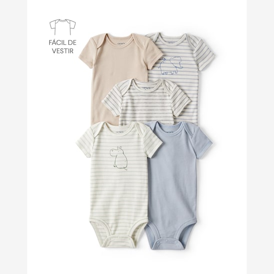 Kit body bebê 5 peças listrada - multicor | Carter's