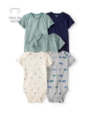 Kit body bebê 5 peças trenzinhos - multicor | Carter's