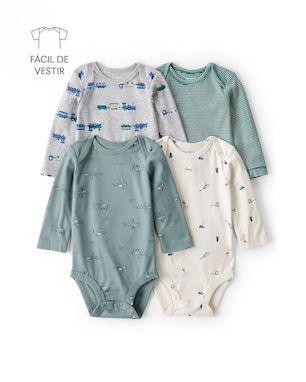 Kit body bebê 4 peças trenzinhos - multicor | Carter's