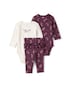 Conjunto longo bebê 3 peças floral - multicor | Carter's
