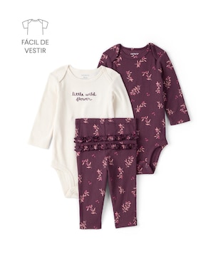 Conjunto longo bebê 3 peças floral - multicor | Carter's