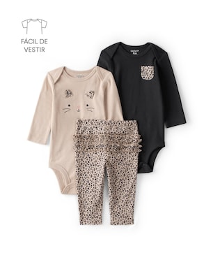 Conjunto longo bebê 3 peças onça - multicor | Carter's