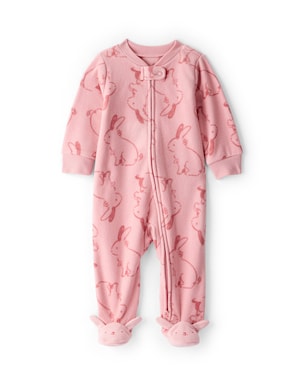 Macacão bebê em fleece coelhinhos - rosa | Carter's