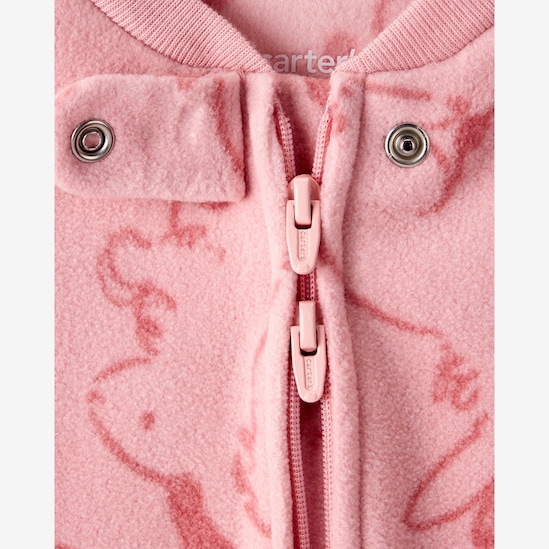 Macacão bebê em fleece coelhinhos - rosa | Carter's