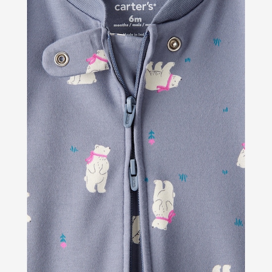 Macacão bebê com pezinho urso polar - azul | Carter's
