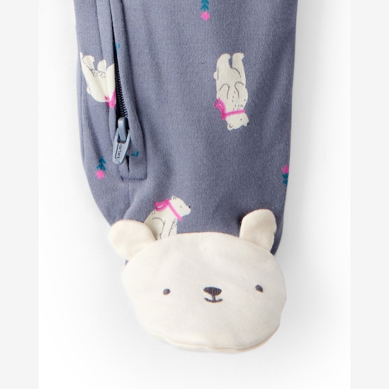 Macacão bebê com pezinho urso polar - azul | Carter's