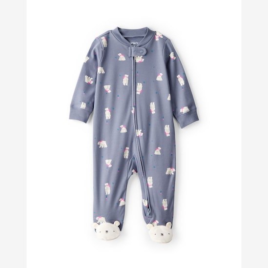 Macacão bebê com pezinho urso polar - azul | Carter's