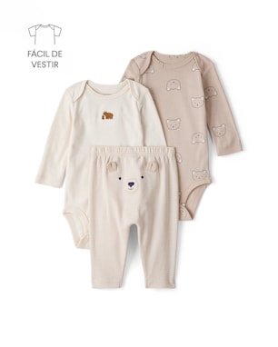 Conjunto longo bebê 3 peças ursos - multicor | Carter's