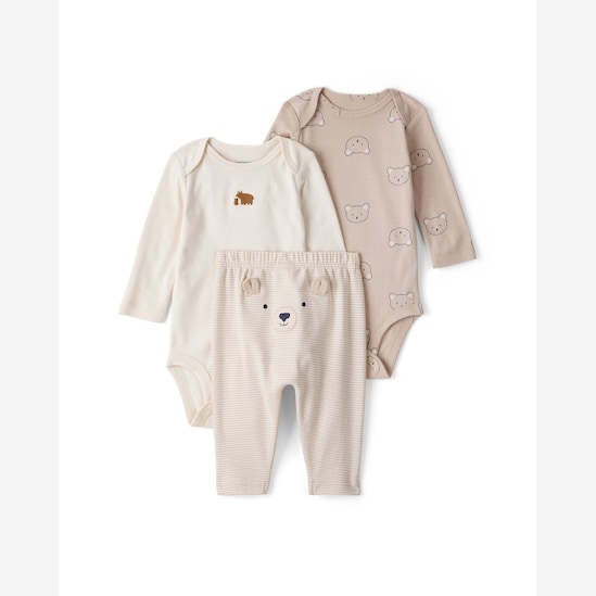 Conjunto longo bebê 3 peças ursos - multicor | Carter's