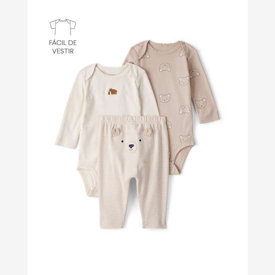 Conjunto longo bebê 3 peças ursos - multicor | Carter's