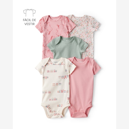 Kit body bebê 5 peças trenzinhos - multicor | Carter's
