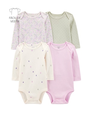 Kit body bebê 4 peças balão e floral - multicor | Carter's