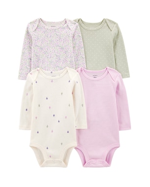 Kit body bebê 4 peças balão e floral - multicor | Carter's