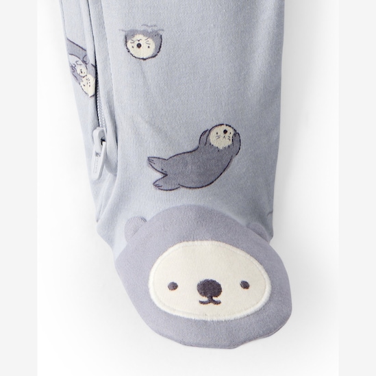 Macacão bebê com pezinho foca - cinza | Carter's